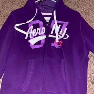 XL purple zip up hoodie